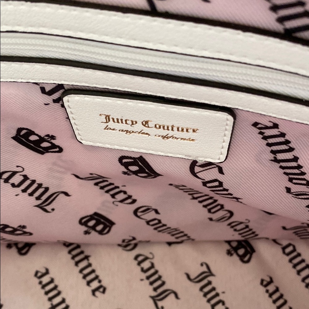 Juicy Couture White Embossed Tote with Gold Accents - Picture 8 of 9